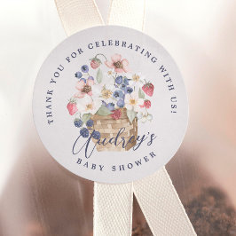 Berry Sweet Baby Shower Vild Berries Tack Runt Klistermärke
