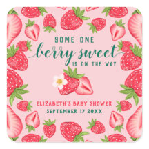 Berry Sweet Baby Strawberry Anpassad Baby Shower