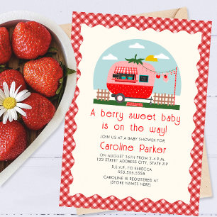 Berry Sweet Baby Strawberry Camper Inbjudningar