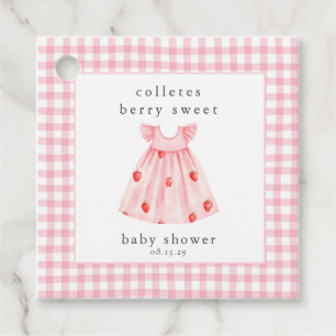 Berry Sweet Baby Strawberry Coquette Bow Gåvor Etiketter
