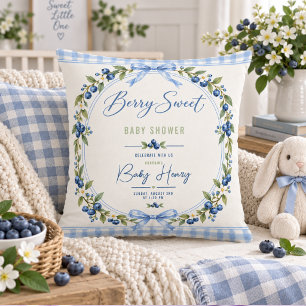 Berry Sweet barnumpregisfest   Blå Rutiga Blåbär Kudde