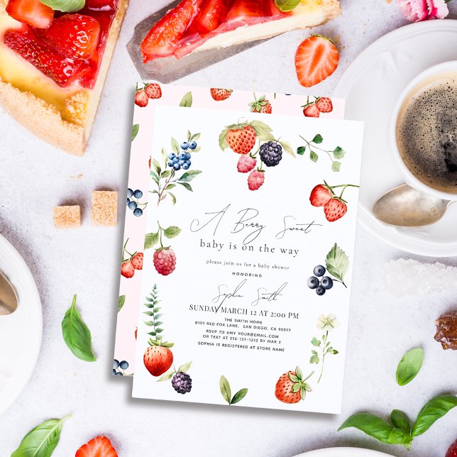 Berry Sweet Berries Baby Shower Inbjudningar (Skapare uppladdad)