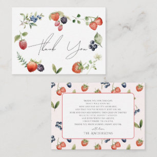 Berry Sweet Berries Baby Shower Tack Anteckningskort