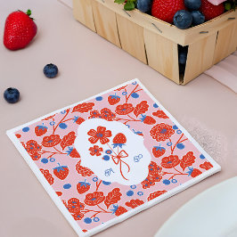 Berry Sweet Berries Monogram Baby Shower Pappersservett