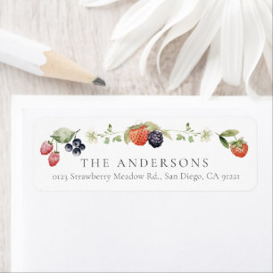 Berry Sweet Berries Watercolor Returadress Etikett