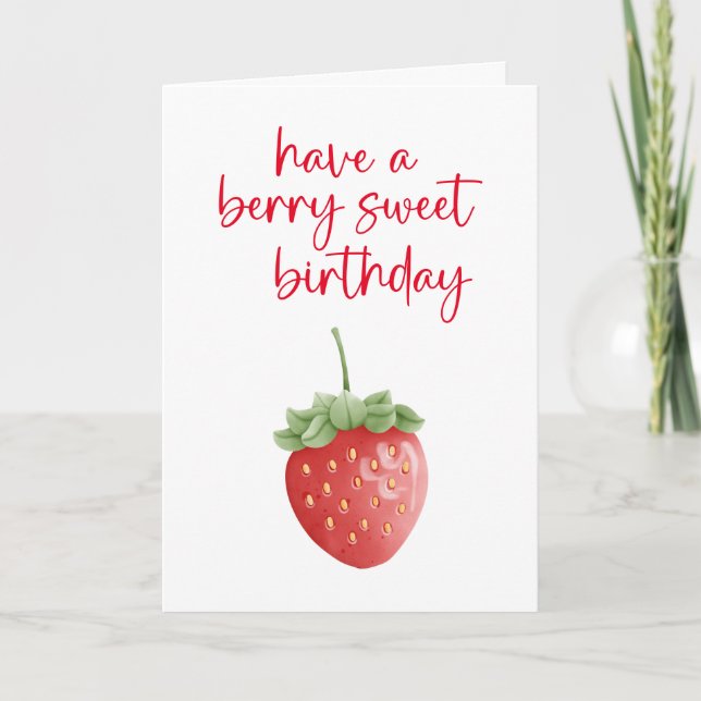 Berry Sweet Birthday Card Kort (Framsida)