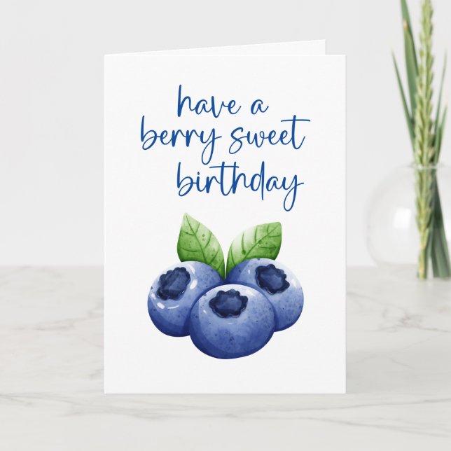 Berry Sweet Birthday Card Kort (Framsida)