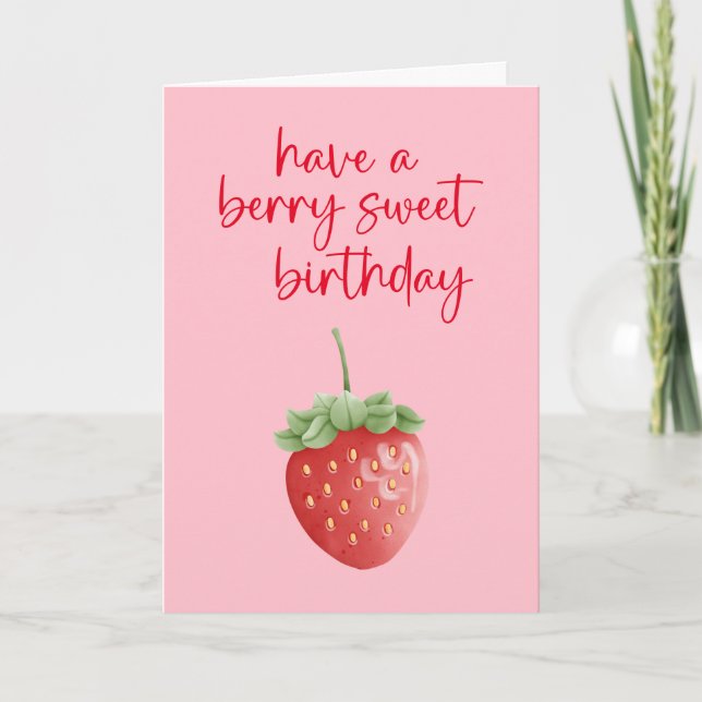 Berry Sweet Birthday Card Kort (Framsida)
