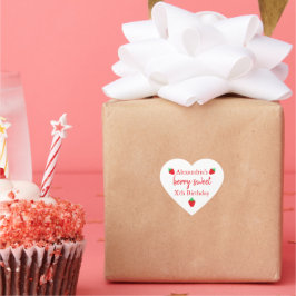Berry Sweet Birthday Hjärtformat Klistermärke
