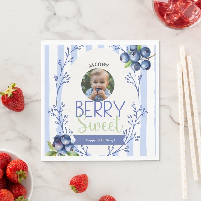 Berry Sweet Birthday Photo Papper Pappersservett (Insitu)