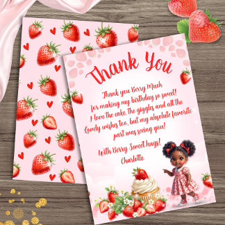 Berry Sweet Birthday -  Strawberry Thank you card Tack Kort