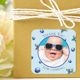 Berry Sweet Birthday Tack för kommande foto Fyrkantigt Klistermärke