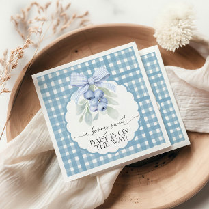 Berry Sweet Blåbärsruta Baby Shower Pappersservett