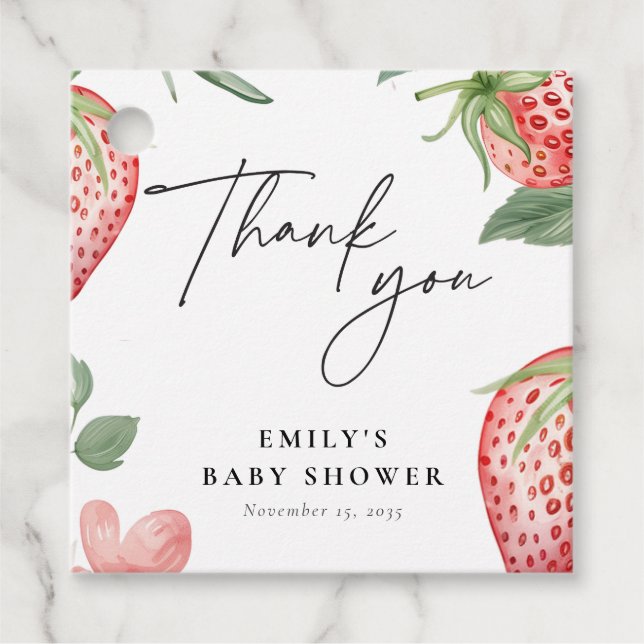 Berry Sweet Blommigt Baby Shower Gåvor Etiketter (Framsida)