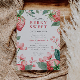 Berry Sweet Blommigt Baby Shower Inbjudningar