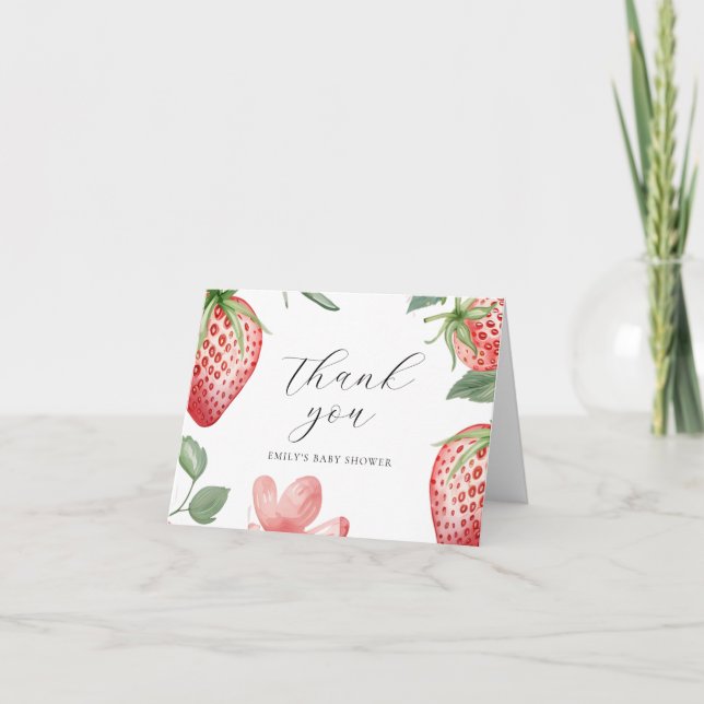 Berry Sweet Blommigt Baby Shower Tack Kort (Framsida)