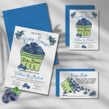 Berry Sweet Blueberry Baby Shower Bokar för Baby