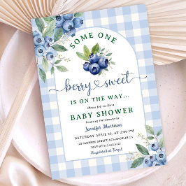 Berry Sweet Blueberry Baby Shower Boy Inbjudningar