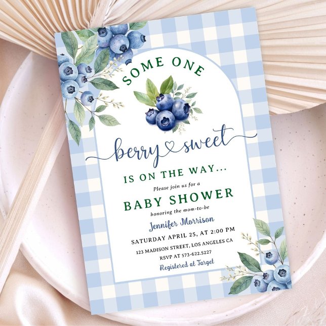 Berry Sweet Blueberry Baby Shower Boy Inbjudningar (Skapare uppladdad)