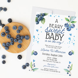 Berry Sweet Blueberry Baby Shower Inbjudningar