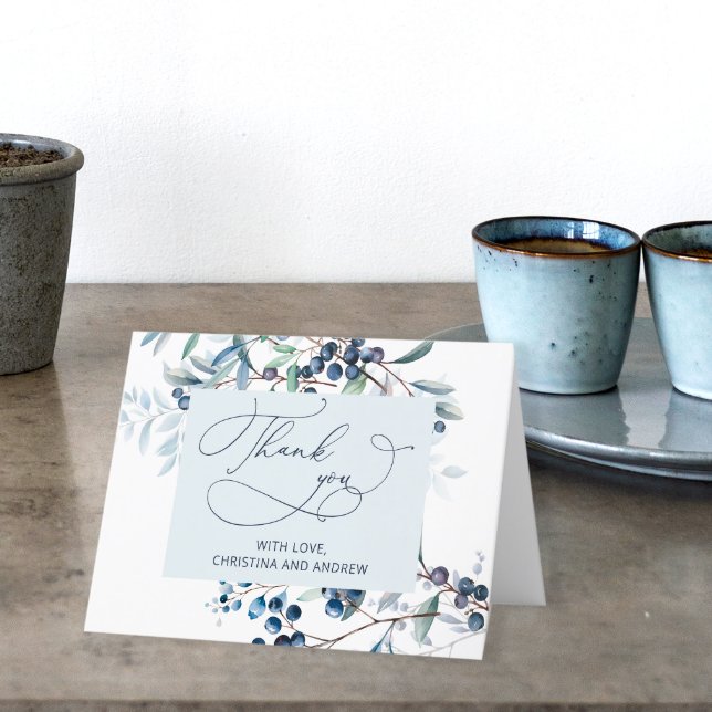 Berry Sweet Blueberry Baby Shower Tack för kortet Kort (Skapare uppladdad)