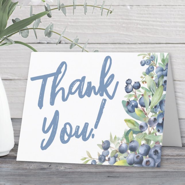 Berry Sweet Blueberry Baby Shower Tack Kort (Berry Sweet Blueberry Baby Shower Thank You Card)
