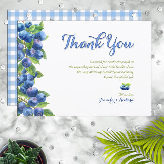 Berry Sweet Blueberry Baby Shower Tack Kort