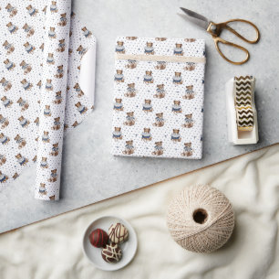 Berry Sweet Blueberry Bear Pojke Shower Napkins Presentpapper