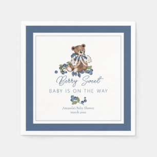 Berry Sweet Blueberry Bear Pojke Shower Pappersservett