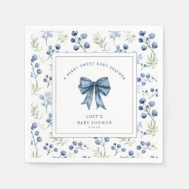 Berry Sweet Blueberry Bow Baby Shower Pappersservett