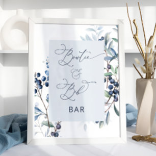 Berry Sweet Blueberry Bowtie och Bib Pub Poster