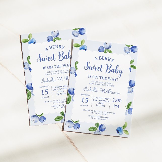 Berry Sweet Blueberry Boy Shower Inbjudningar (Skapare uppladdad)