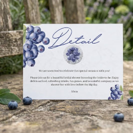 Berry Sweet Blueberry Bröllopsdusch Detaljerad Kor Vykort