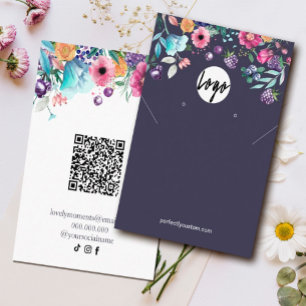 Berry Sweet Blueberry & Flowers Earing Visning Visitkort