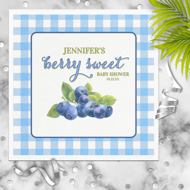 Berry Sweet Blueberry Theme Baby Shower Pappersservett (Skapare uppladdad)