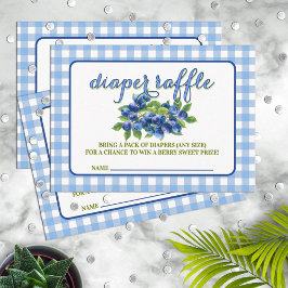 Berry Sweet Blueberry Theme Diaper Raffle Tilläggskort