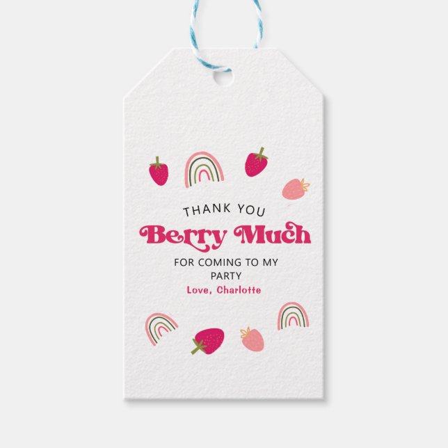 Berry Sweet Boho Rainbow Tack Favors Presentetikett (Framsidan)
