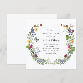 Berry Sweet Boho WildblomBaby Shower Inbjudningar