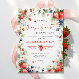 Berry Sweet Botaniska Bär Trädgård Baby Shower Inbjudningar