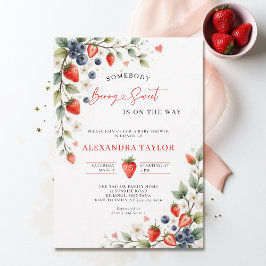 Berry Sweet Botaniska Bär Vinstockar Bebisens Förs Inbjudningar
