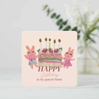 Berry Sweet Bunny Buddies Anteckningskort