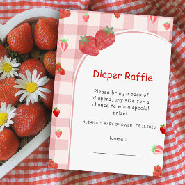 Berry Sweet Checkette Diaper Raffle Inbjudningar