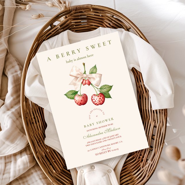 Berry Sweet Coquette Baby Shower Inbjudningar (Skapare uppladdad)