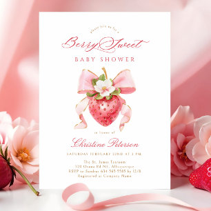 Berry Sweet Coquette Blommig Baby Shower Inbjudan