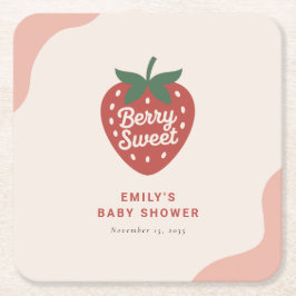 Berry Sweet Cute Baby Shower Underlägg Papper Kvadrat