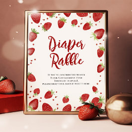 Berry Sweet Diaper Raffle Baby Shower Sign Poster