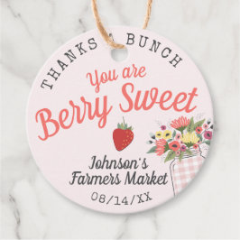 Berry Sweet Farmers Market Rosa småflicksbabyshowe Gåvor Etiketter