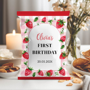 Berry Sweet First Birthday Chip Bag Wrapper Reklamblad