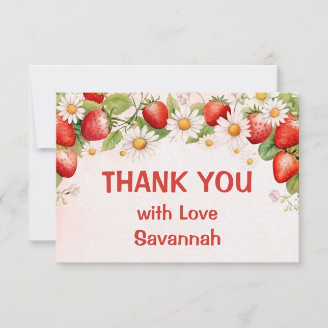 Berry Sweet First Birthday Tack Kort (Framsida)