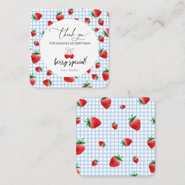 Berry Sweet First Birthday Tack kort (Fram/baksida)